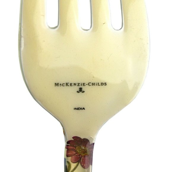 MACKENZIE CHILDS 2 PIECE SET FLOWER MARKET ENAMELED SERVING SET NEW ORIGINAL BOX